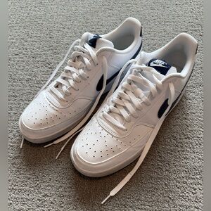 Nike Court Vision Low White and Navy Men's Shoes